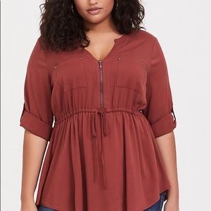 NWT RED BRICK BABYDOLL TUNIC